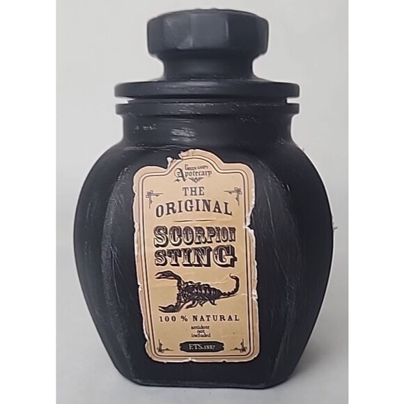 Scorpion Sting Apothecary Jar Handcrafted Black Aged Style Label - Picture 2 of 8